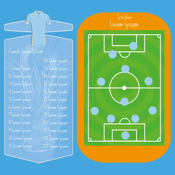 Campo de fútbol editable con espacio para texto — Archivo Imágenes Vectoriales