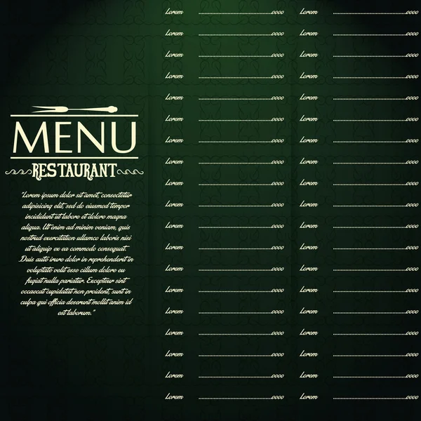 Restaurant Menu Card Design Template Editable — Stock Vector