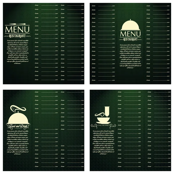 Εστιατόριο κάρτες μενού Σχεδίαση προτύπου επεξεργάσιμο — Διανυσματικό Αρχείο