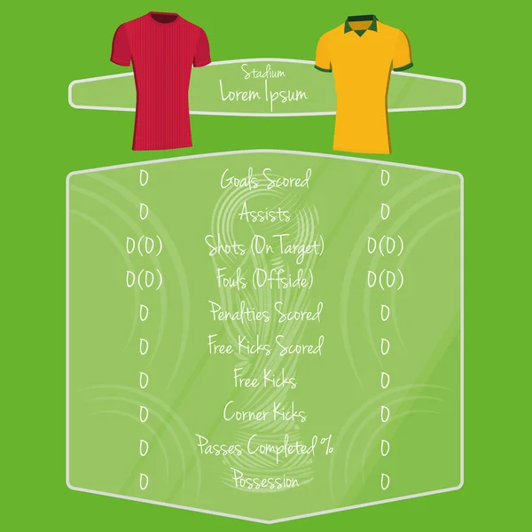 Графики игроков футбольной команды, редактируемые с учетом места для текста — стоковый вектор