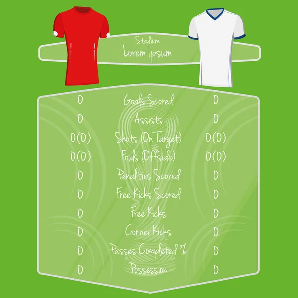 Графики игроков футбольной команды, редактируемые с учетом места для текста — стоковый вектор