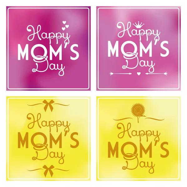 Set di Happy Mother's Day Sfondo carta modello — Vettoriale Stock