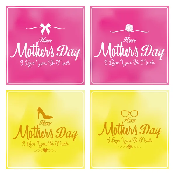 Set Of Happy Mothers's Day Template Card Background — Stock Vector