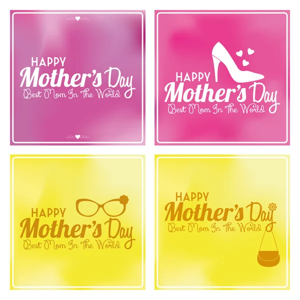 Set di Happy Mother's Day Sfondo carta modello — Vettoriale Stock