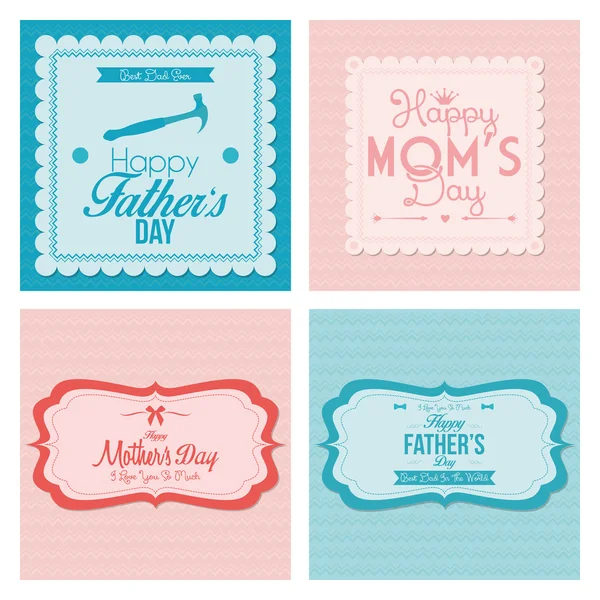 Happy Father 's And Mother' s Day Template Card — стоковый вектор