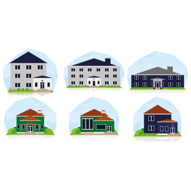 Beyaz arka plan üzerinde izole farklı yapılar kümesi