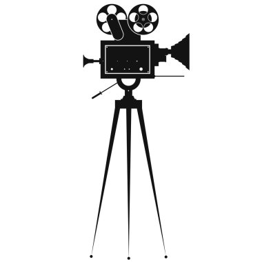 siyah beyaz kamera film simgesi izole