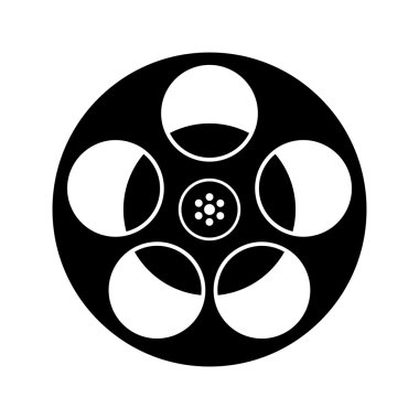 siyah beyaz film makarası simgesi izole
