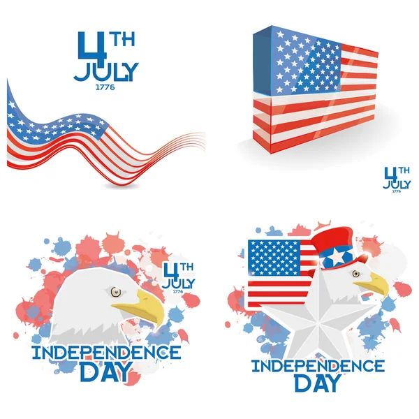美国独立日背景模板可编辑矢量 — 图库矢量图片