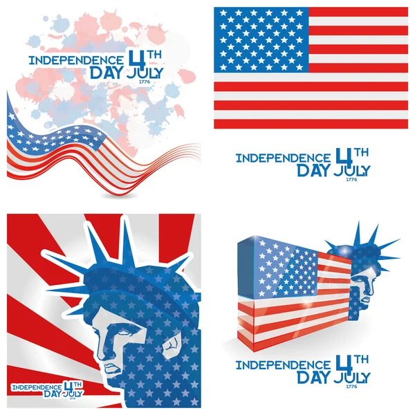 美国独立日背景模板可编辑矢量 — 图库矢量图片