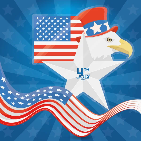 Amerikanischer Unabhängigkeitstag Hintergrund editierbar — Stockvektor