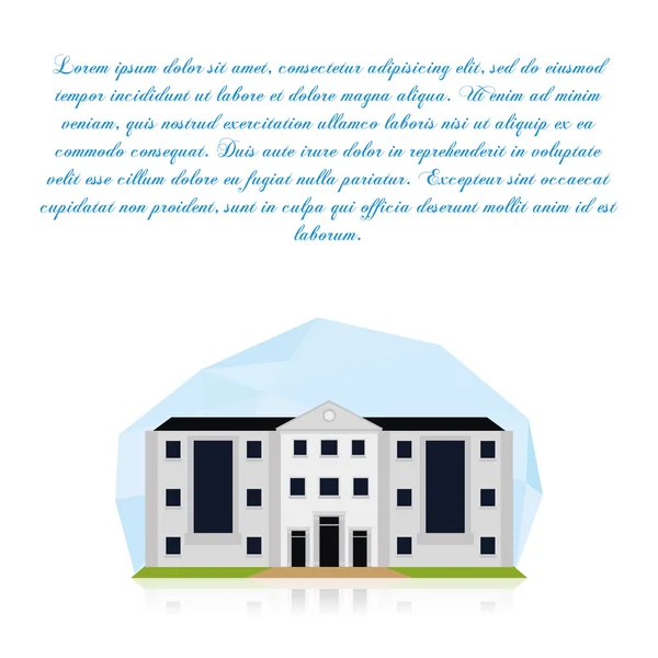 Edificio aislado sobre fondo blanco con espacio para texto — Vector de stock