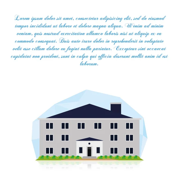 Edificio aislado sobre fondo blanco con espacio para texto — Vector de stock