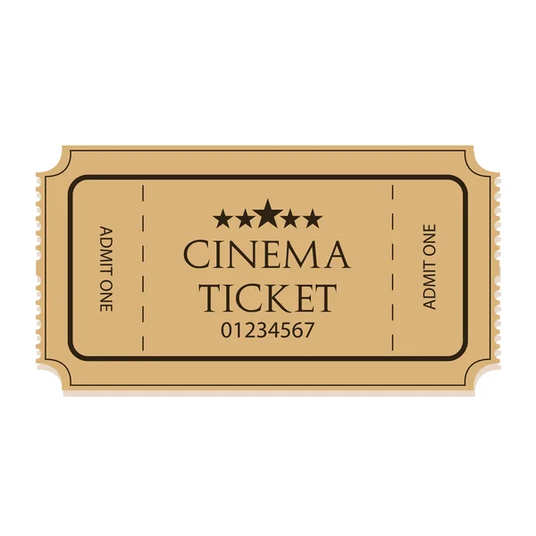 Εικονίδιο εισιτήριο κινηματογράφου που απομονώνονται σε λευκό φόντο — Διανυσματικό Αρχείο