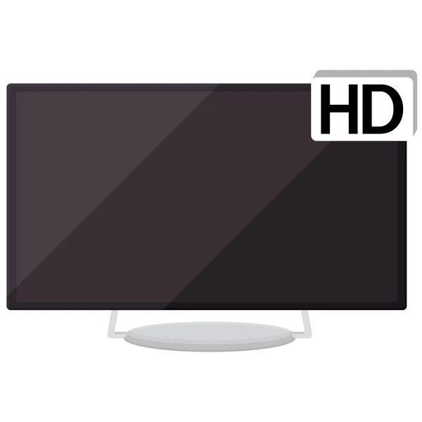 Икона HD-телевизора на белом фоне — стоковый вектор