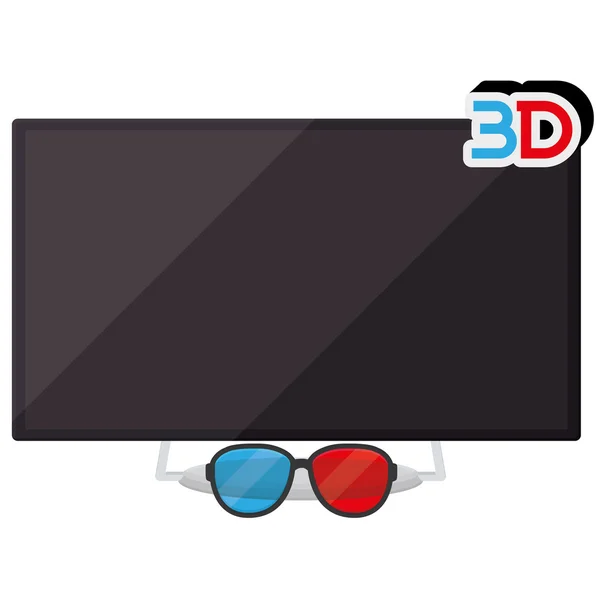 3D Tv icono aislado sobre fondo blanco — Vector de stock