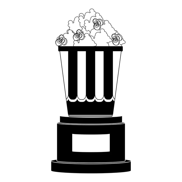 Ícone preto e branco do prêmio do filme isolado — Vetor de Stock