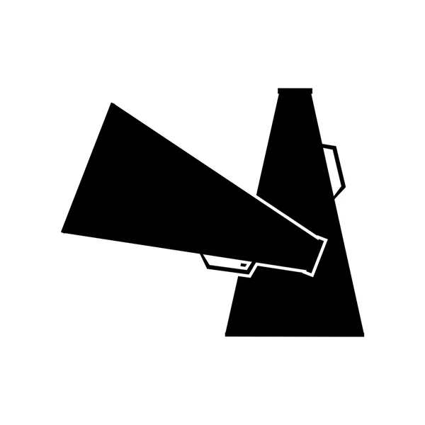 Zwart-wit megafoon pictogram geïsoleerd — Stockvector