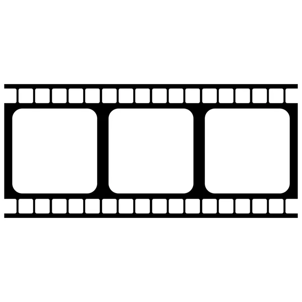 Icono de stock de película en blanco y negro aislado — Archivo Imágenes Vectoriales