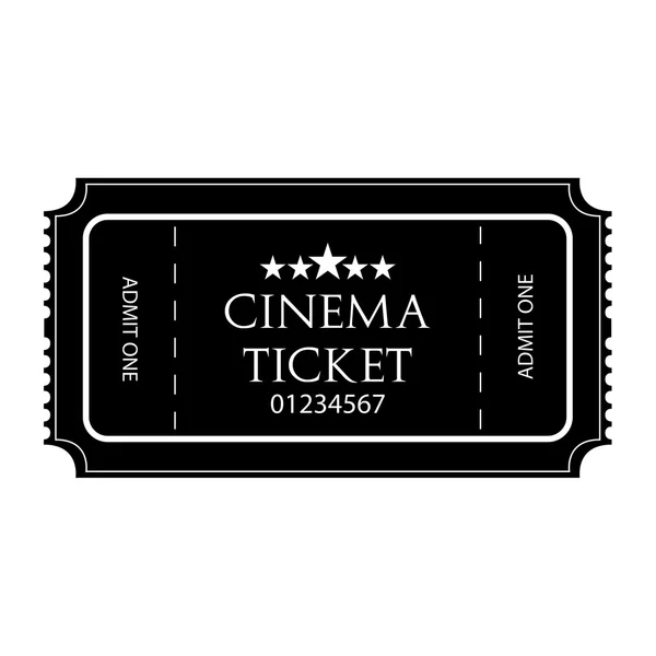 Black And White Cinema Ticket Icon Isolated — Stock Vector