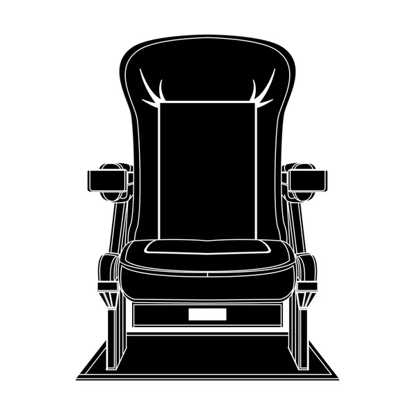 Icona della sedia cinema in bianco e nero isolata — Vettoriale Stock
