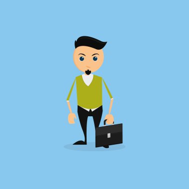 arka planda izole komik ofis karakter