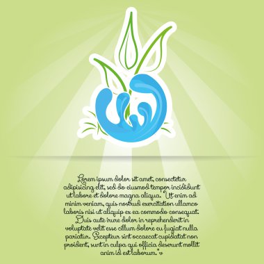 metin alanı olan soyut su simgesi