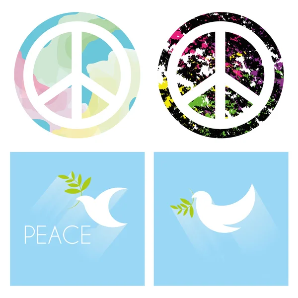 Set Of Peace Related Icons On Background — Stock Vector