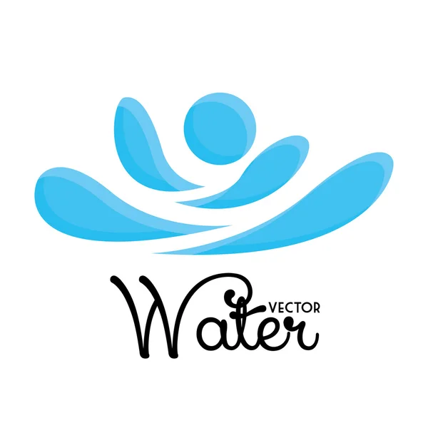 Icono de agua abstracto aislado sobre fondo blanco — Vector de stock