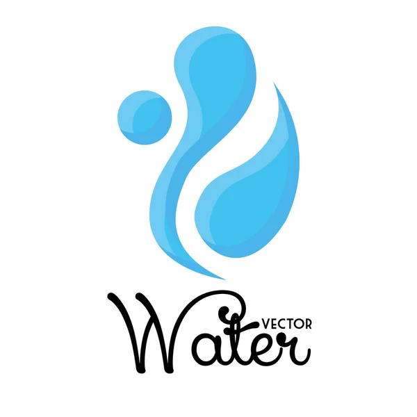 Icono de agua abstracto aislado sobre fondo blanco — Vector de stock