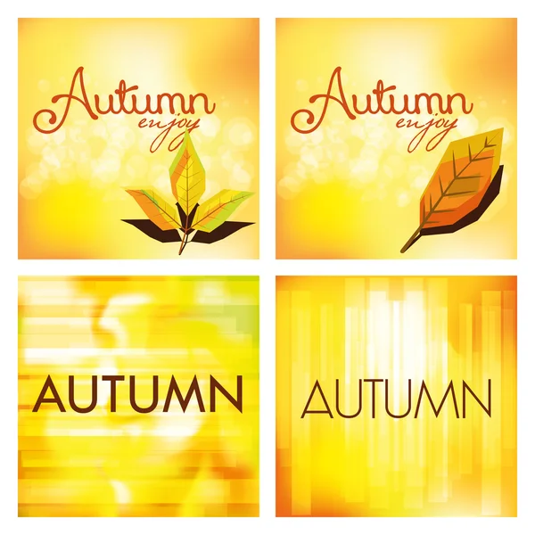 Ensemble de différents milieux abstraits d'automne — Image vectorielle