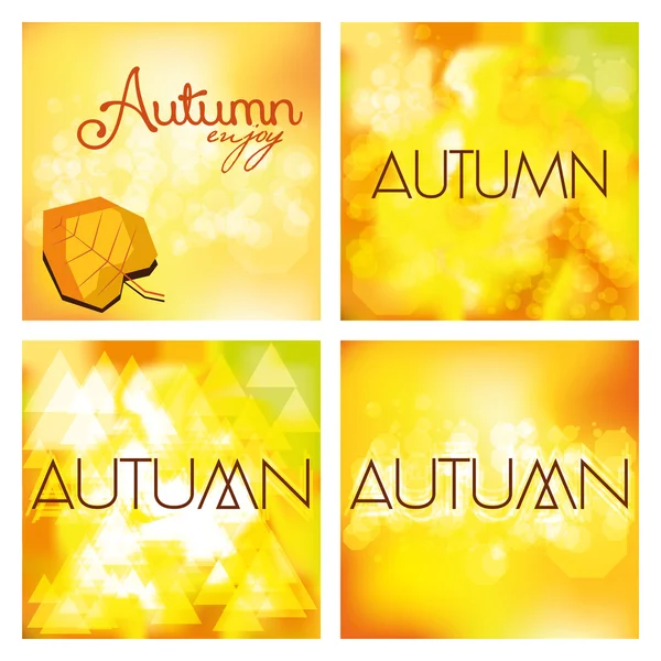 Ensemble de différents milieux abstraits d'automne — Image vectorielle