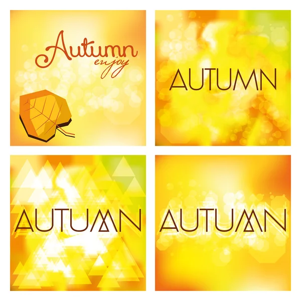 Set Of Different Abstract Autumn Backgrounds — Stock Vector