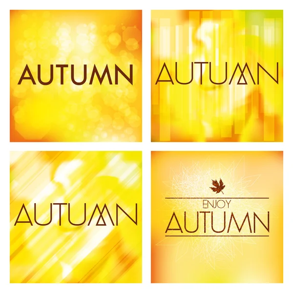 Set Of Different Abstract Autumn Backgrounds — Stock Vector