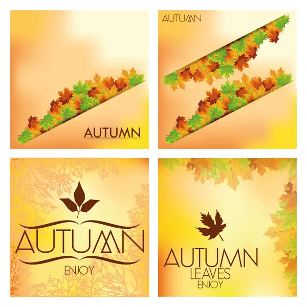 Uppsättning av olika abstrakta hösten bakgrunder — Stock vektor