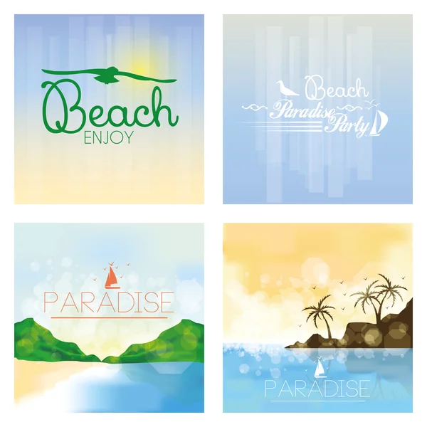 Different Summer Vacation Templates For Background — Stock Vector