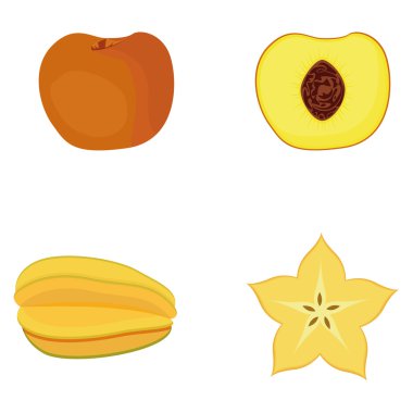 Beyaz arkaplanda izole edilmiş meyve kümesi