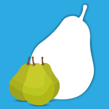 şık armut izole mavi zemin üzerine