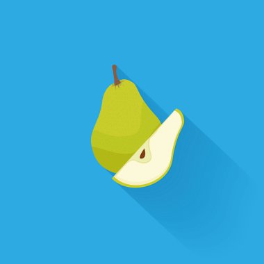 şık armut izole mavi zemin üzerine