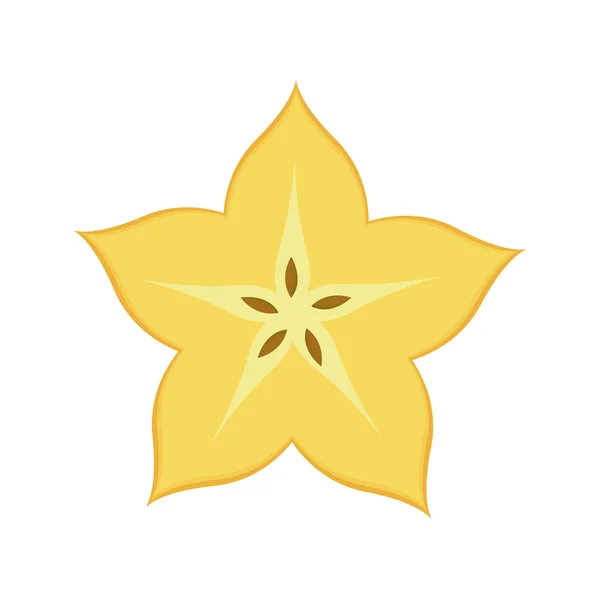 スタイリッシュな starfruit 白い背景で隔離 — ストックベクタ
