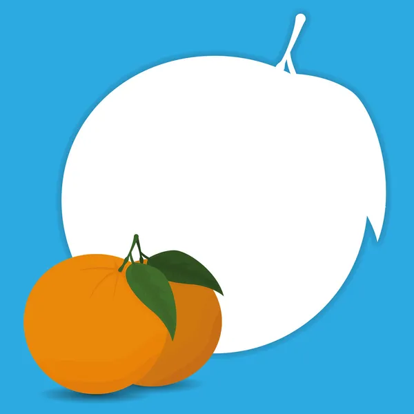 Elegante naranja aislado sobre fondo azul — Vector de stock