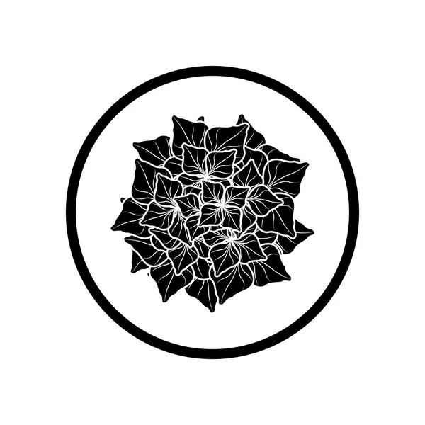 Abstrakt blomma svart siluett illustration — Stock vektor