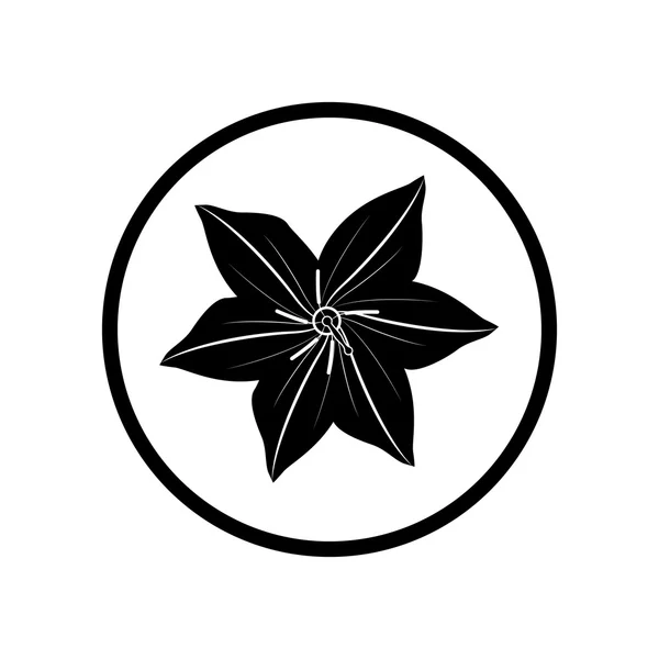 Ilustração abstrata da silhueta preta da flor —  Vetores de Stock
