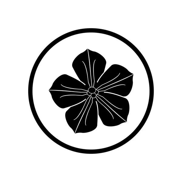 Abstracte bloem zwart silhouet illustratie — Stockvector