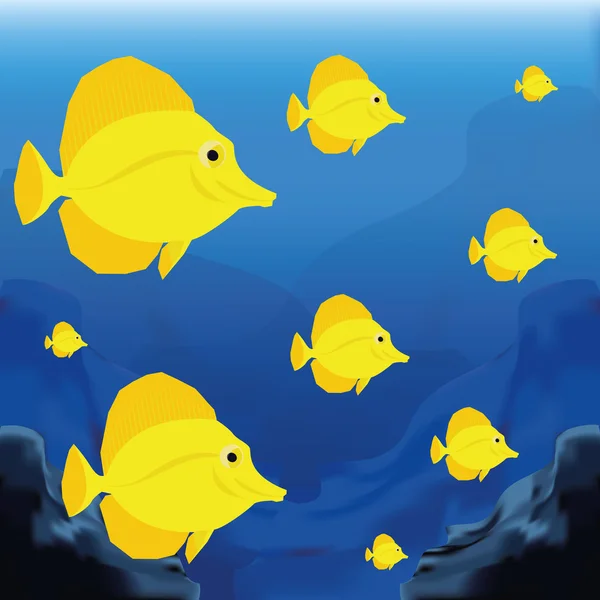 Scena tło z grupy ryb — Wektor stockowy