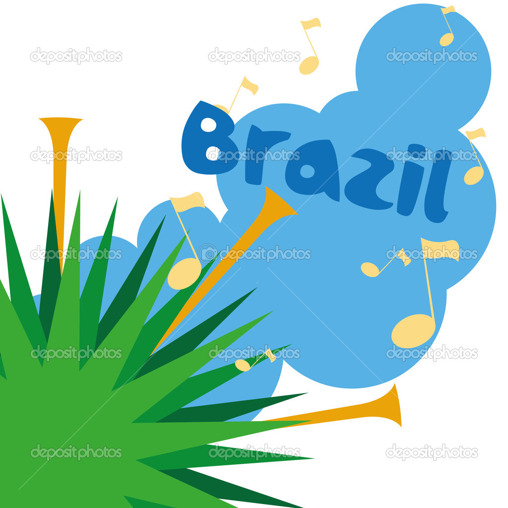 Brazil Cartoon Illustration Editable With Background