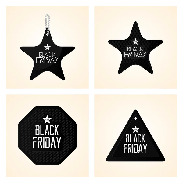 Set Different Black Friday Stickers Isolated — Stock Vector