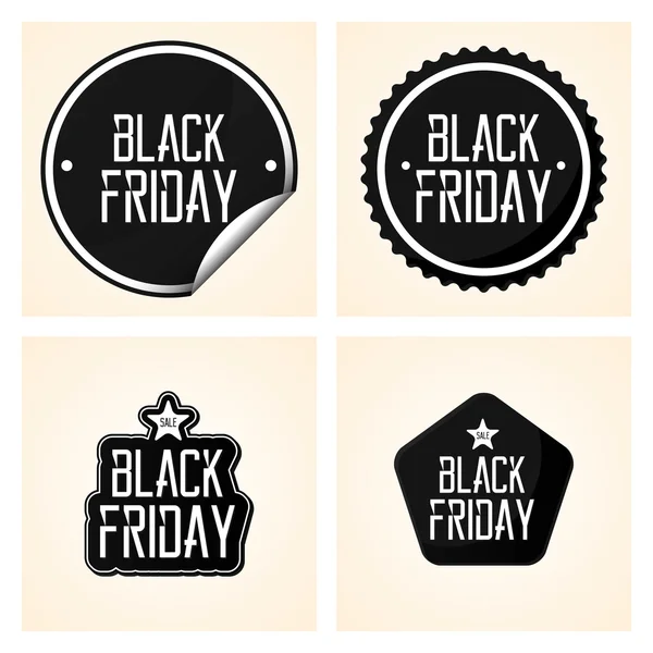 Definir diferentes adesivos Black Friday Isolado — Vetor de Stock
