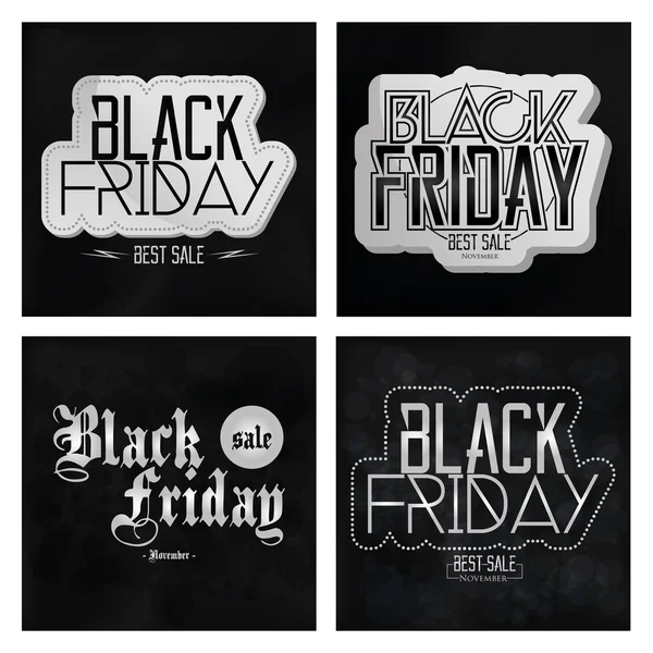 Set Different Black Friday Stickers Isolated — Stock Vector