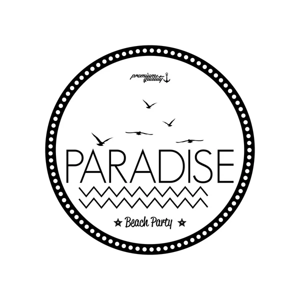 Simple Stylish Black and White Beach Related Label — стоковый вектор